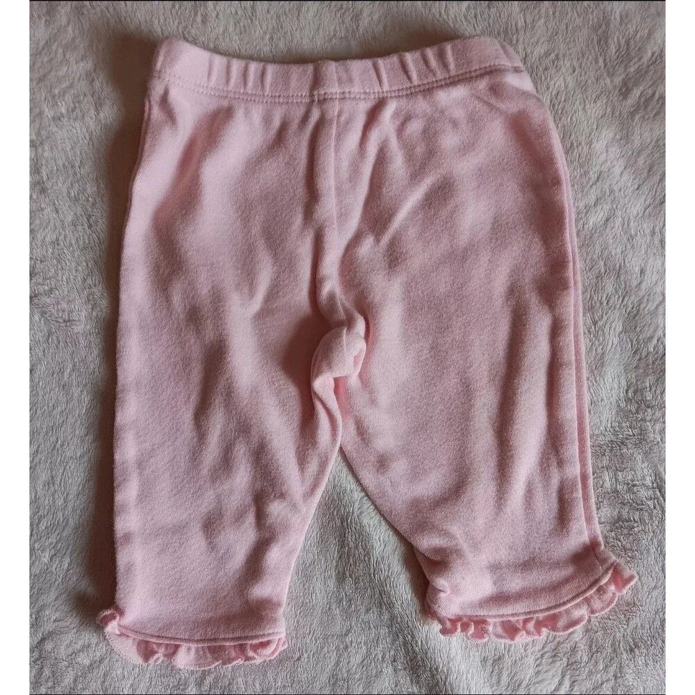 pants 3 months girls Carters Soft baby Pink Jersey Knit with Ankle Ruffles